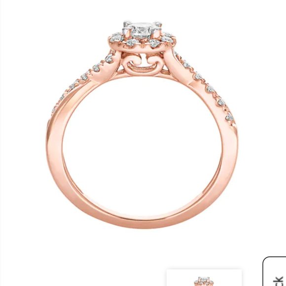 10kt rose gold diamond engagement ring - Picture 8 of 9